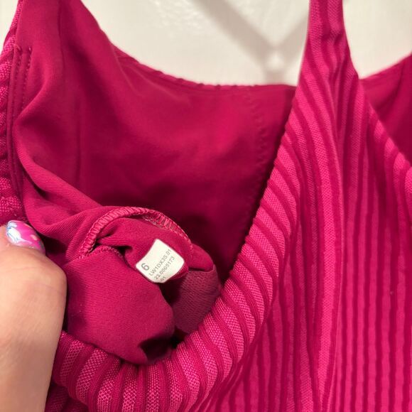 Lululemon Athletica Ribbed Strappy Shelf Tank Top Pink Size 6 - Picture 9 of 11